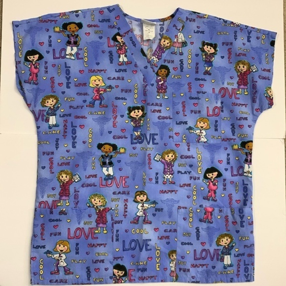 ✨Simply Basic Nurses Cartoons Scrubs Top